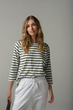 Raglan Stripe Tee White/Fairway G