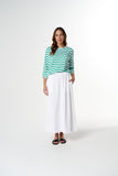 Repeat Offender 3/4 Sleeve Tee White/ Mint Stripe