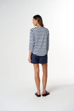 Repeat Offender 3/4 Sleeve Tee White/ Parisian Stripe