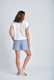 Stripe Cotton Shorts Navy/White