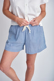 Stripe Cotton Shorts Navy/White