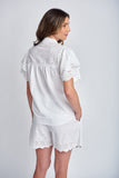 Shorts With Embroidered Hem White