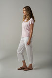 Linen Cropped Pant White