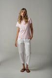 Linen Cropped Pant White