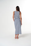 The Folk Maxi Skirt White/ Parisian Navy Stripe