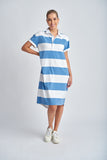 Stripe Rugby Dress Deep Blue/White