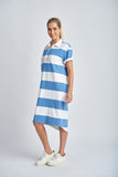 Stripe Rugby Dress Deep Blue/White