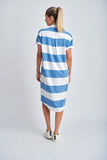 Stripe Rugby Dress Deep Blue/White