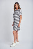 Stripe Raglan Sleeve Dress White/Black