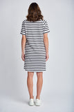 Stripe Raglan Sleeve Dress White/Black