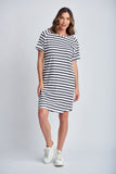 Stripe Raglan Sleeve Dress White/Black