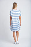 Stripe Raglan Sleeve Dress White/Deep Blue