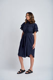 Dress Frill Sleeve Navy