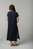 Cap Sleeve Slub Dress Parisian Navy