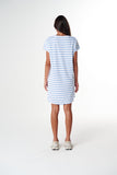 The Regular Tee Dress White/ Skyway Blue Stripe