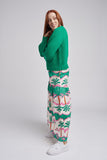 Chunky Crew Neck Cotton Jumper Emerald