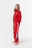 Off Track 1/2 Zip Sweater Salsa/White