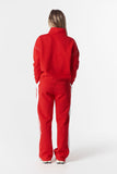 Off Track 1/2 Zip Sweater Salsa/White