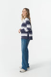 Rugby Club V Neck Sweater Parisian Navy/White