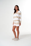 Boyfriend Rugby White/ Safari Stripe