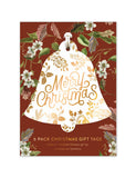 Merry Christmas Bell 6pk Gift Tag