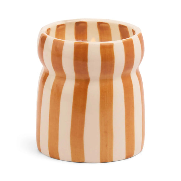 Cabana Rust Stripe Ceramic Candle Sienna Sunset