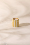 Cabana Ochre Stripe Ceramic Candle Gold Coast