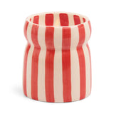 Cabana Red Stripe Ceramic Candle Hibiscus Bay