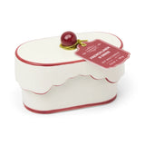Cherie Porcelain Ceramic Dish w/Red Accents French Linen & Orris 5.5oz