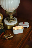 Cherie Porcelain Ceramic Dish w/Red Accents French Linen & Orris 5.5oz