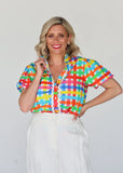 Chloe Shirt Neon Gingham
