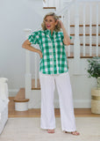 Chloe Shirt - Green & White Gingham
