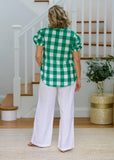Chloe Shirt - Green & White Gingham