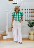 Chloe Shirt - Green & White Gingham