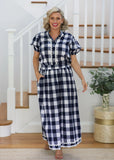 Chloe Shirt- Navy & White Gingham
