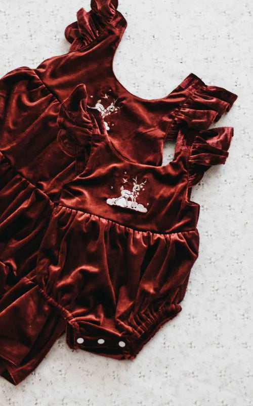 Red Velvet Prancer Playsuit Dress