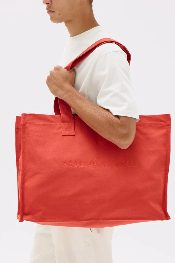 Dune Embroidered Logo Tote Papaya