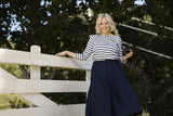 Stripe Raglan Tee White/ Navy