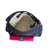 Gabriel Shoulder Bag Navy with Pink/Green