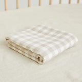Beige Gingham Swaddle