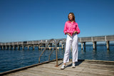3/4 Sleeve Frill Shirt Pink Cosmos