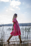 Ruffle Midi Dress Pink Cosmos