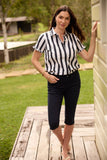Dune Ruffle Sleeve Shirt - Hamilton Stripe