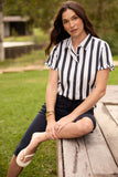 Dune Ruffle Sleeve Shirt - Hamilton Stripe