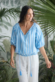 Seaside Top Jaali Stripe
