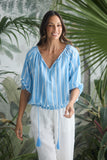 Seaside Top Jaali Stripe