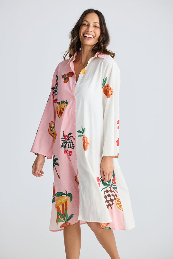 Stella Shirt Dress Tropical Fruit