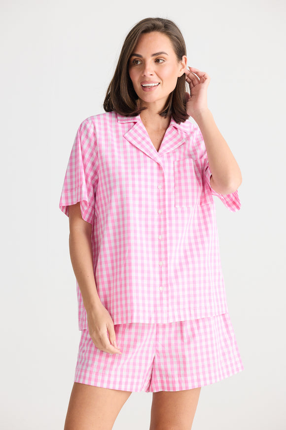 Stay In Bed PJ Set pink Check