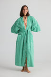 Stay In Bed Green Check Robe