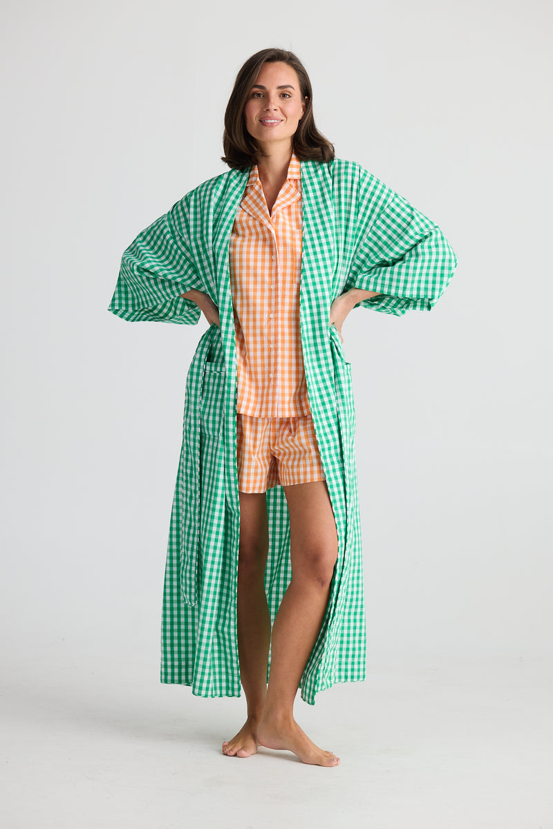 Stay In Bed Green Check Robe – Lazy Sunday Lifestyle